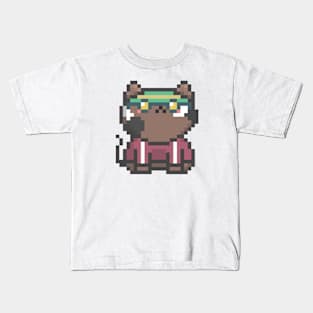 Pixel Quiet Brown Calico Cat 74 Kids T-Shirt